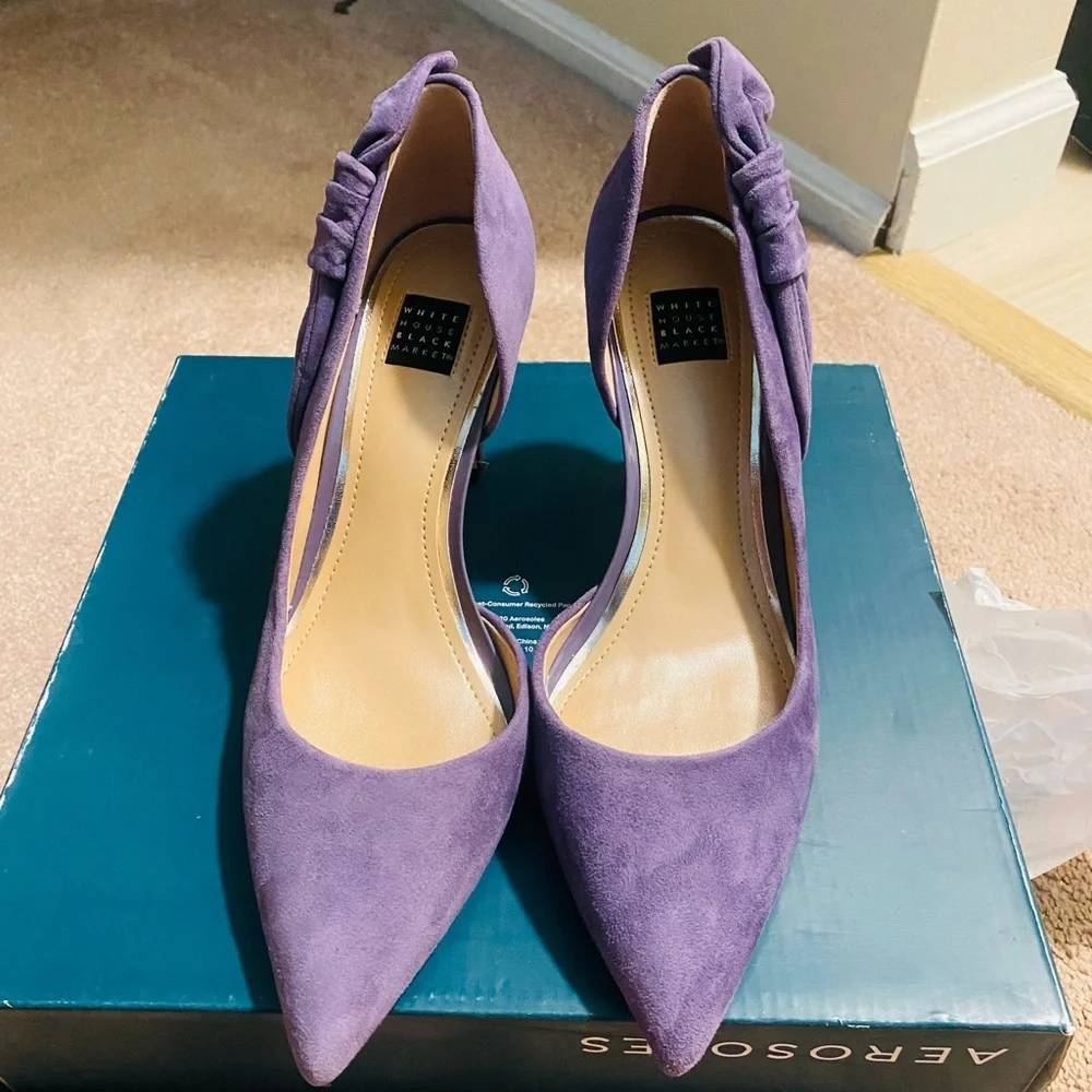 Suede violet heels size 7.5 - Picture 7 of 9